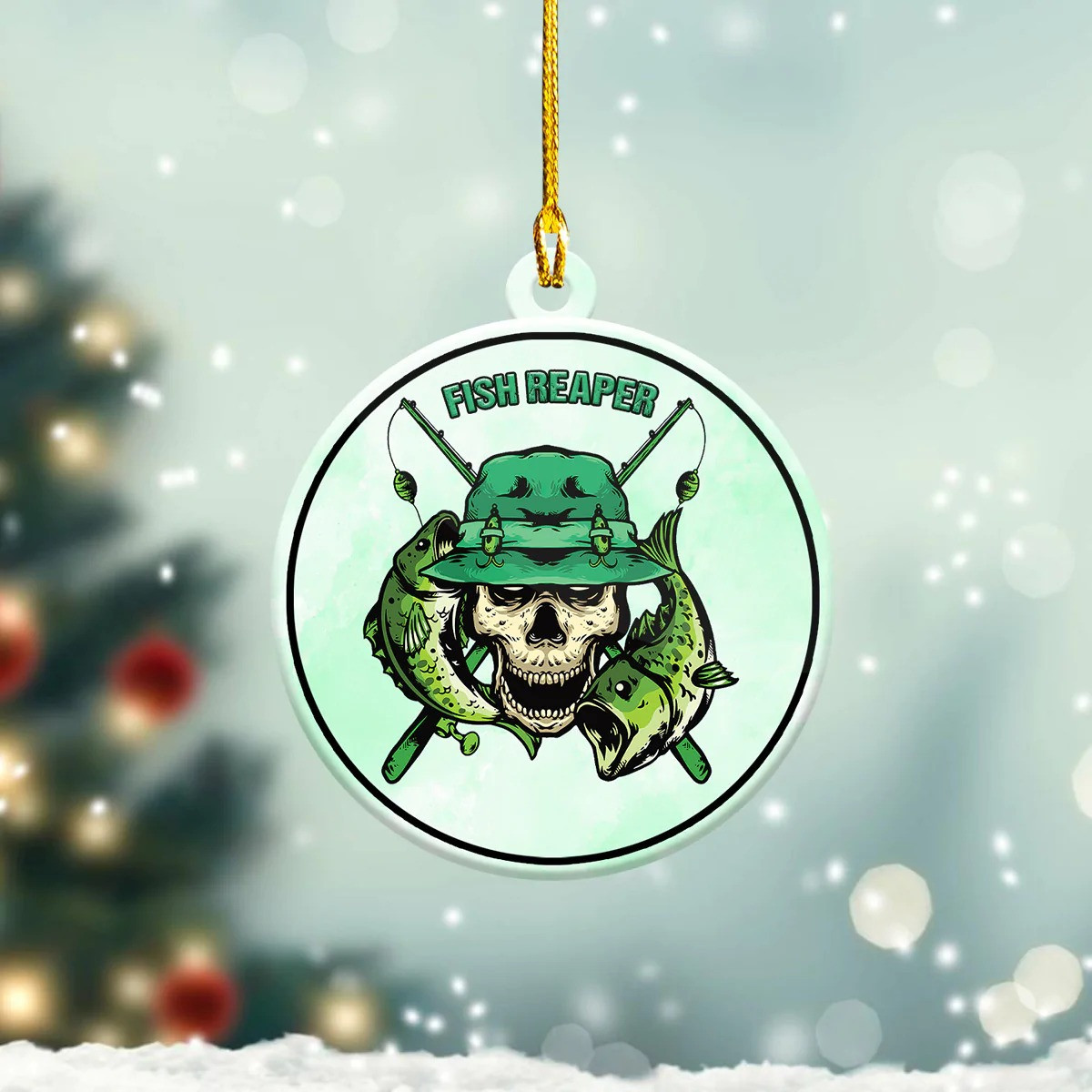 Fishing Ornament Fisherman Christmas Ornaments Fish Reaper Christmas Tree Hanging Decorations