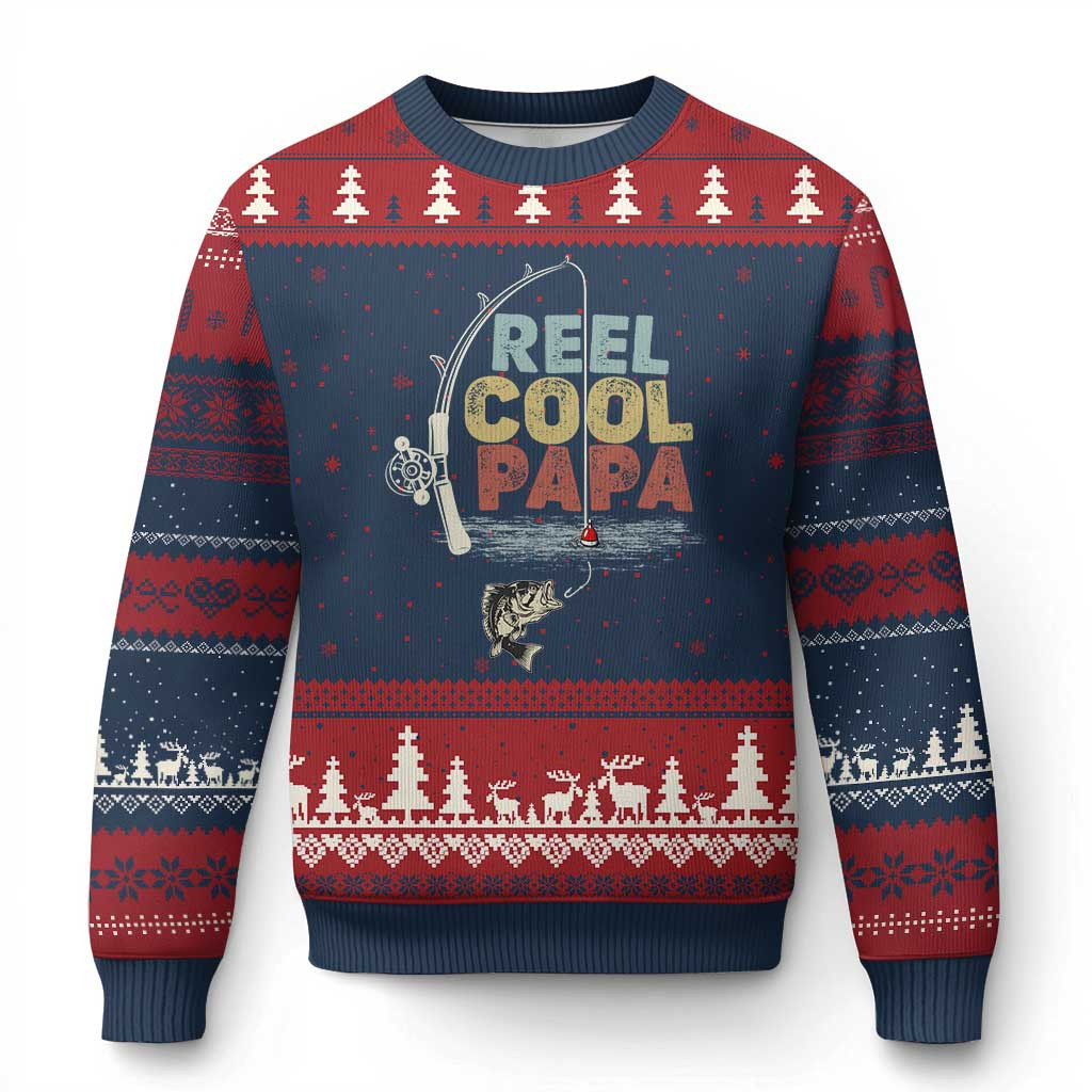 Fishing Reel Cool Papa Ugly Christmas Sweater Nice Christmas Sweaters Best Fishing Gifts