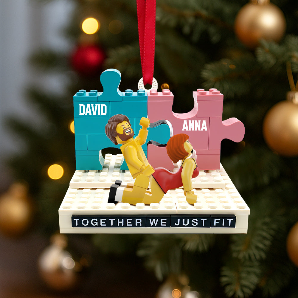 Fit Piece Couple Ornament, Personalized Gifts For Couple - Cute Christmas Tree Gift Idea