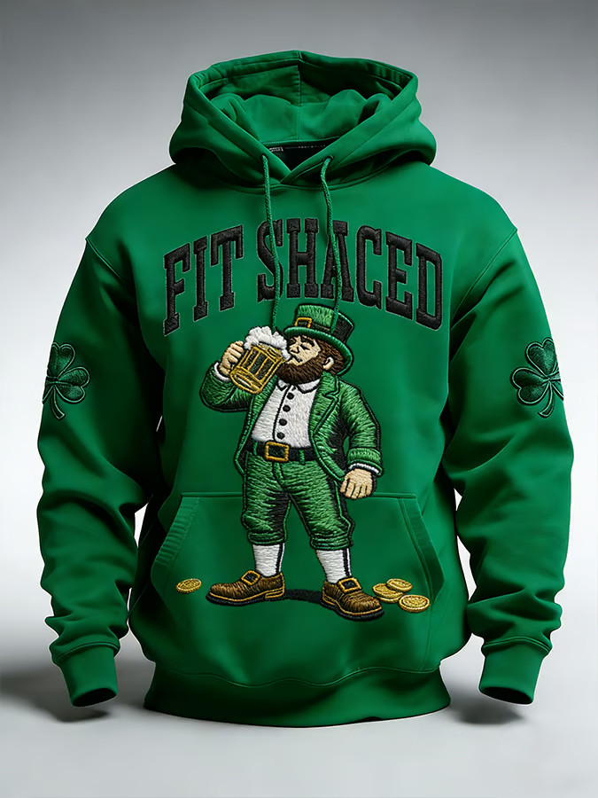 Fit Shaced Shamrock Hoodie St Patrick'S Day Green Clothes St Patty's Day Gift Ideas