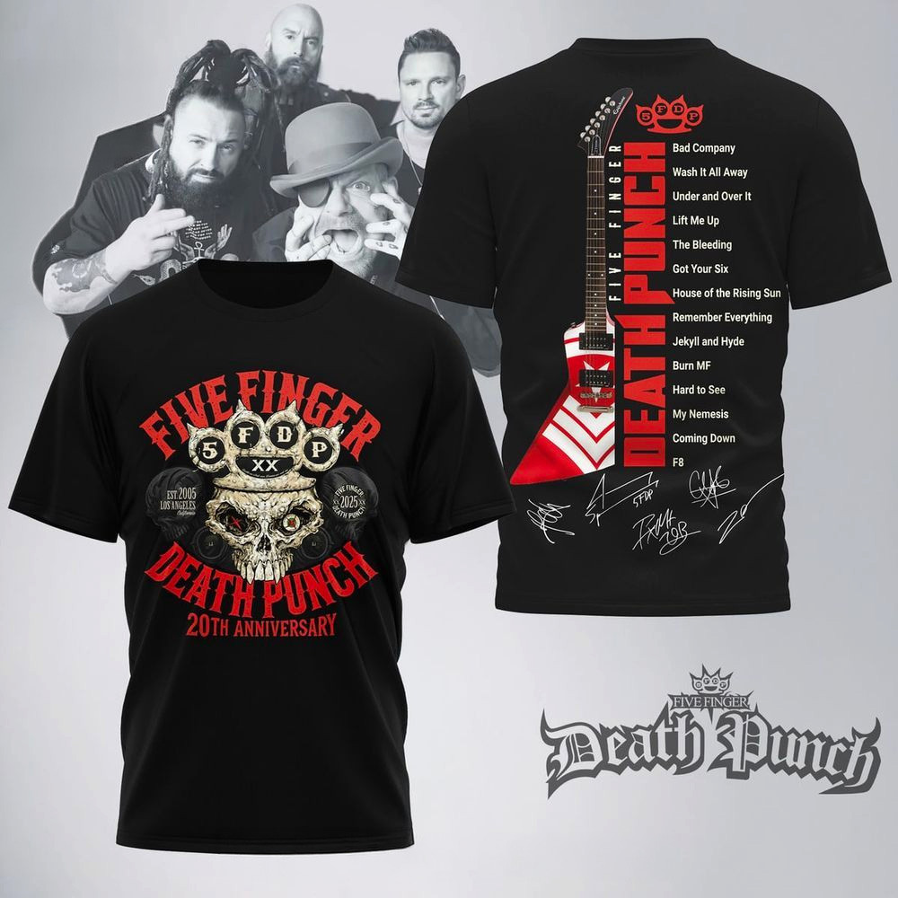 Five Finger Death Punch 20th Anniversary Shirt Five Finger Death Punch Merch Gifts For Fans
