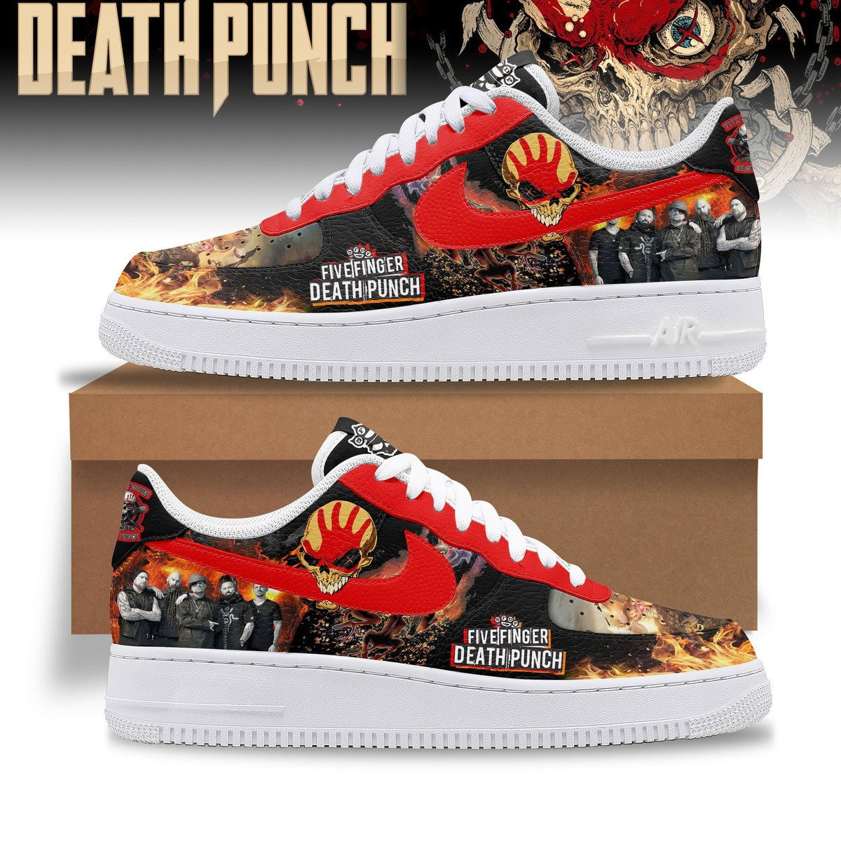 Five Finger Death Punch AF1 Sneakers Music Related Gifts For Guys