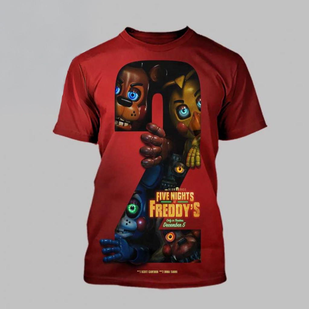 Five Nights At Freddy's 2 In Theaters December 5th 2025 T-Shirt Gifts For Horror Movie Fans Five Nights At Freddy's 2 In Theaters December 5th 2025 T-Shirt Gifts For Horror Movie Fans