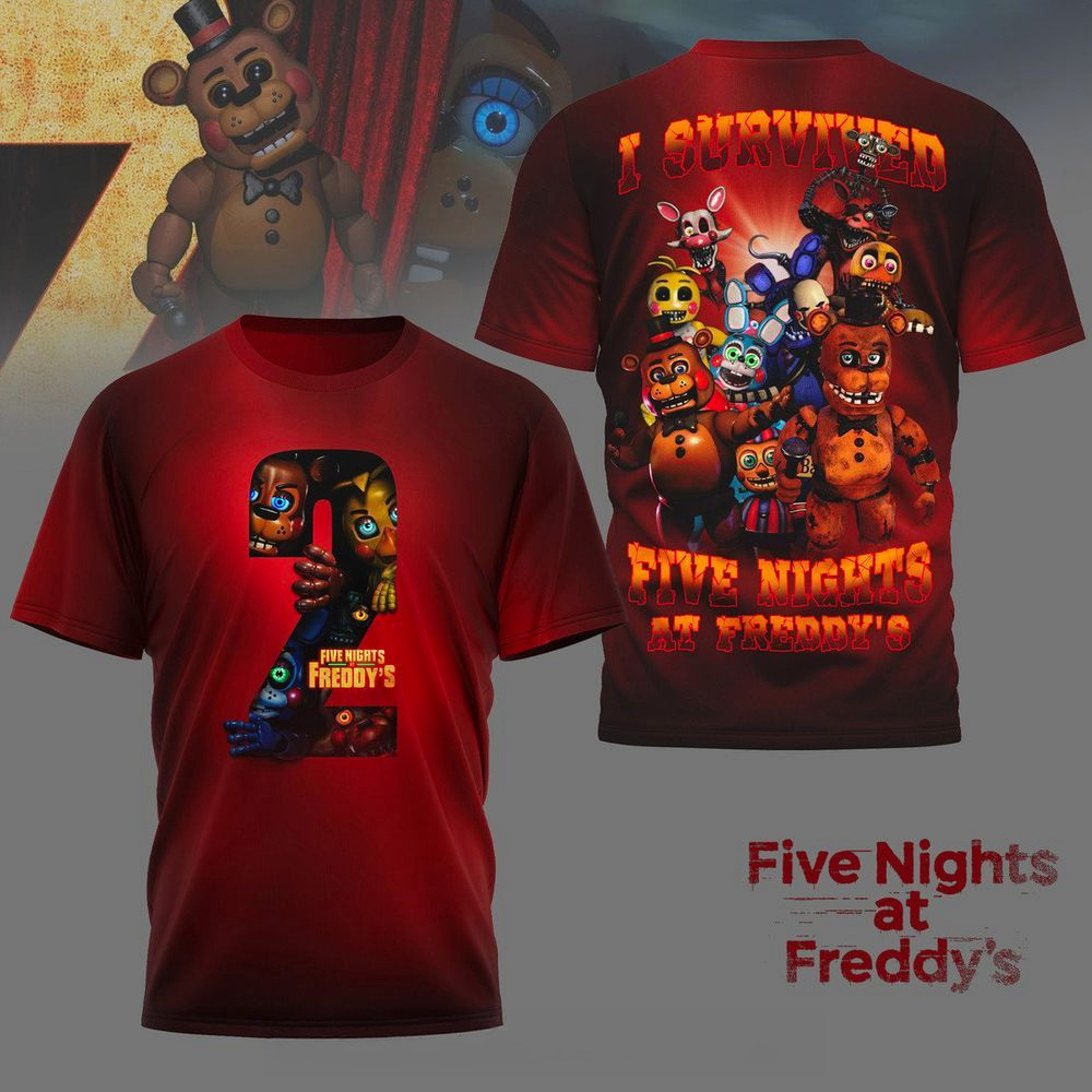 Five Nights At Freddy's I Survived T-Shirt Fan Merch Birthday Gifts For Son