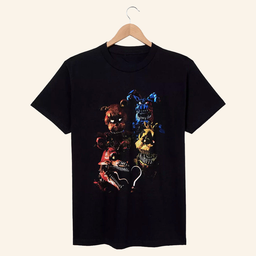 Five Nights At Freddy's Merch Five Nights at Freddy's Animatronics Group Portrait T-Shirt Gifts