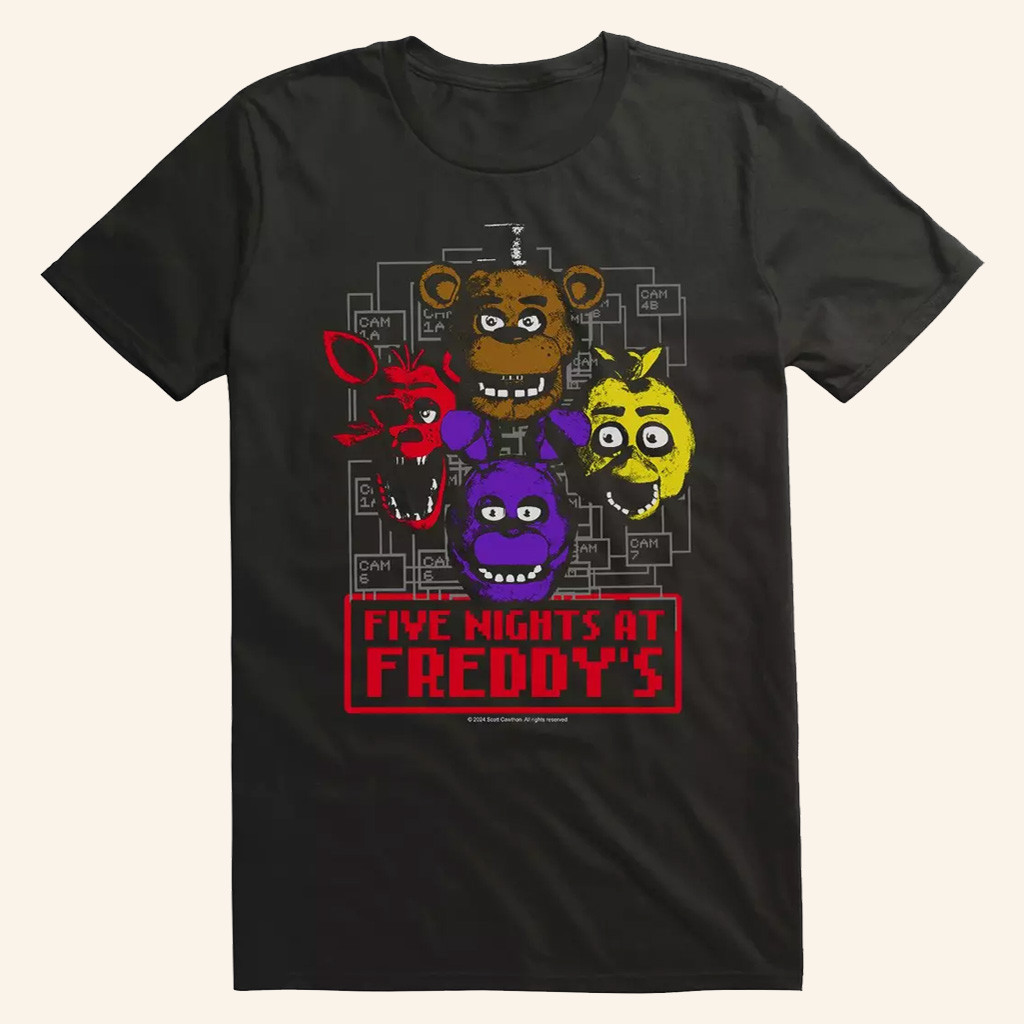 Five Nights At Freddy's Merch Five Nights At Freddy's Camera Map Characters T-Shirt Him Gifts Five Nights At Freddy's Merch Five Nights At Freddy's Camera Map Characters T-Shirt Him Gifts