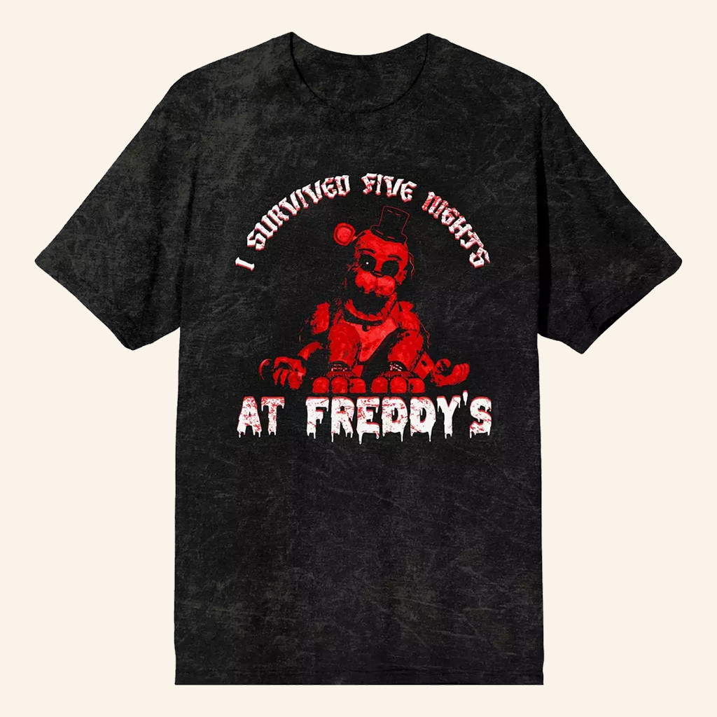 Five Nights At Freddy's Merch Five Nights At Freddy's I Survived Wash T-Shirt Gifts For Friends Five Nights At Freddy's Merch Five Nights At Freddy's I Survived Wash T-Shirt Gifts For Friends