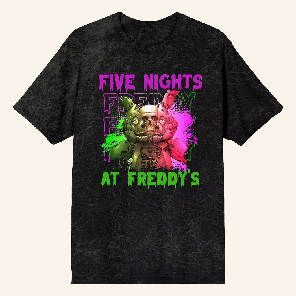 Five Nights At Freddy's Merch Five Nights At Freddy's Split Robotic Wash T-Shirt Friends Gifts Five Nights At Freddy's Merch Five Nights At Freddy's Split Robotic Wash T-Shirt Friends Gifts