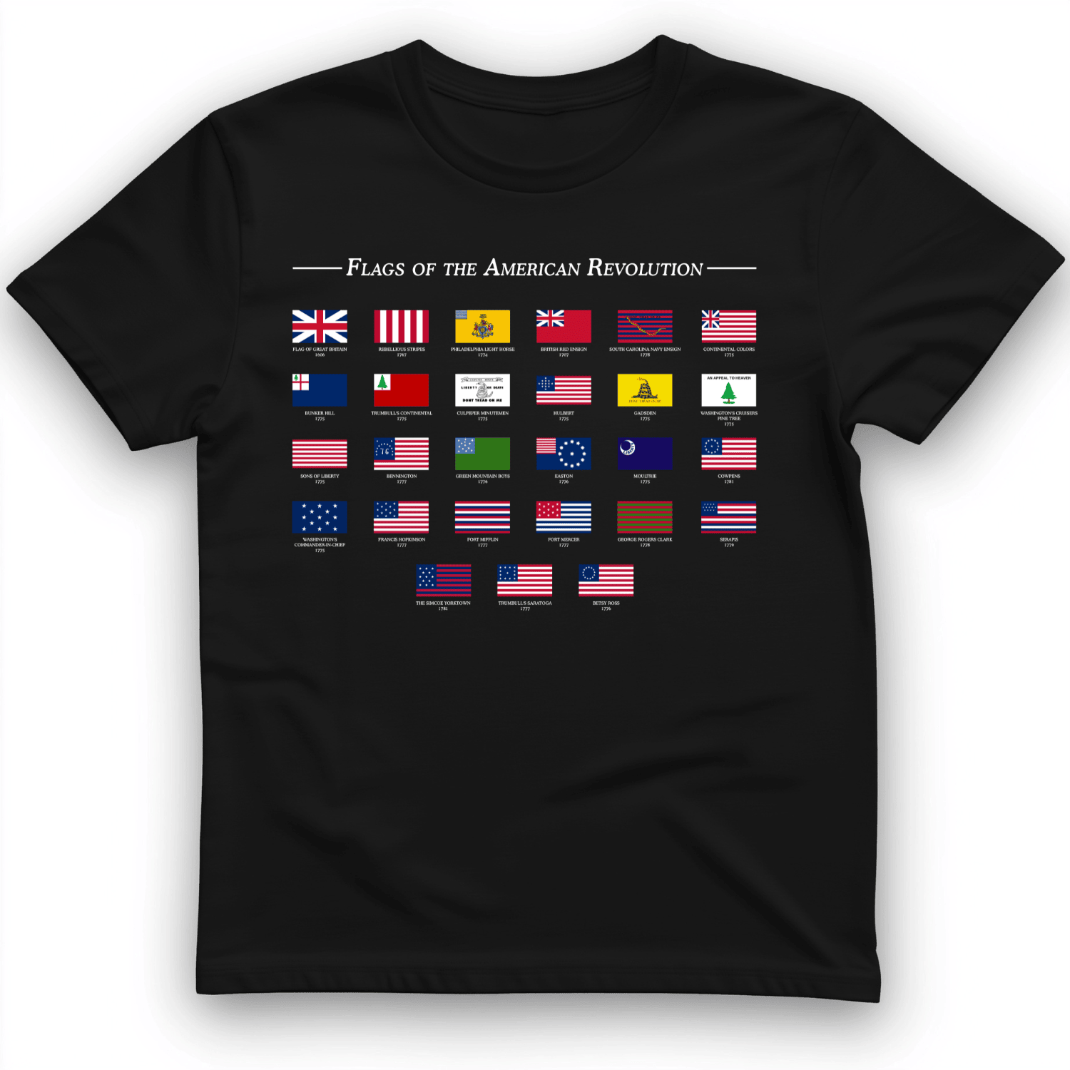 Flags Of The Revolution T-Shirt Historical Facts Shirt Best Gifts For Americans