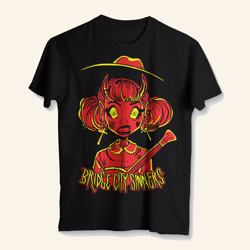 Flail Records Merch Bridge City Sinners Wild Child Red Shirt Presents For Daughter