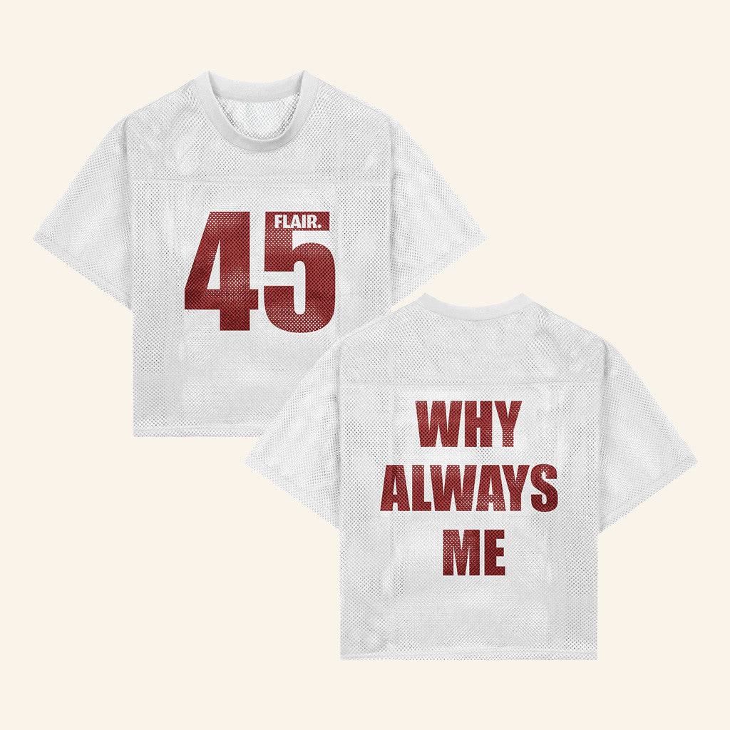 Flair London Merch Why Always Me Bib Jersey White Gifts For Her