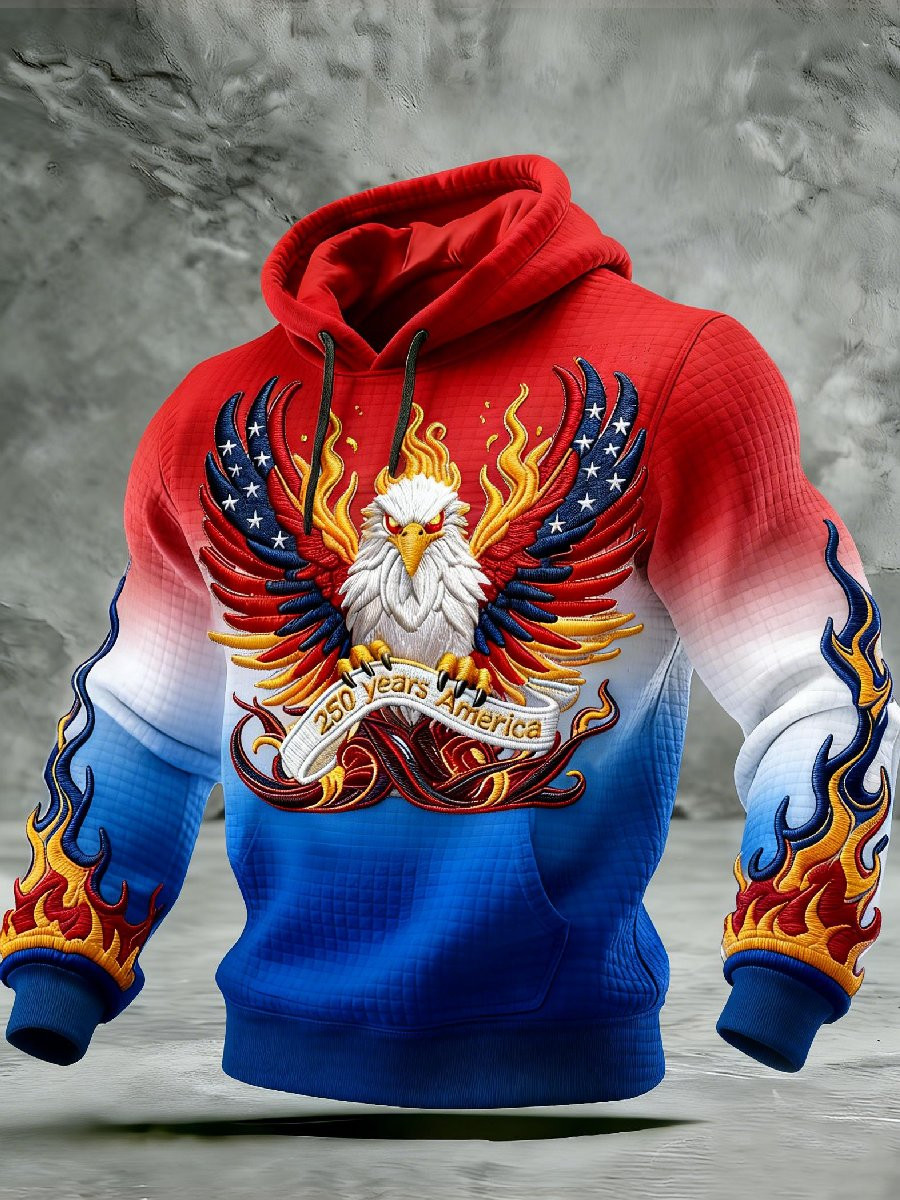 Flame Eagle America 250Th Anniversary Hoodie 1776 2026 Merch Mens Patriotic Hoodies