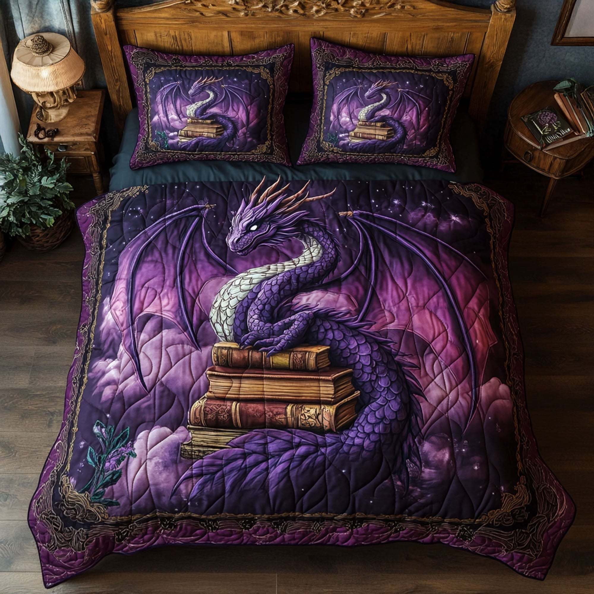 Flameborne Chronicles Quilted Bedding Set Unique Bed Sheet Set Unusual Book Gifts Items