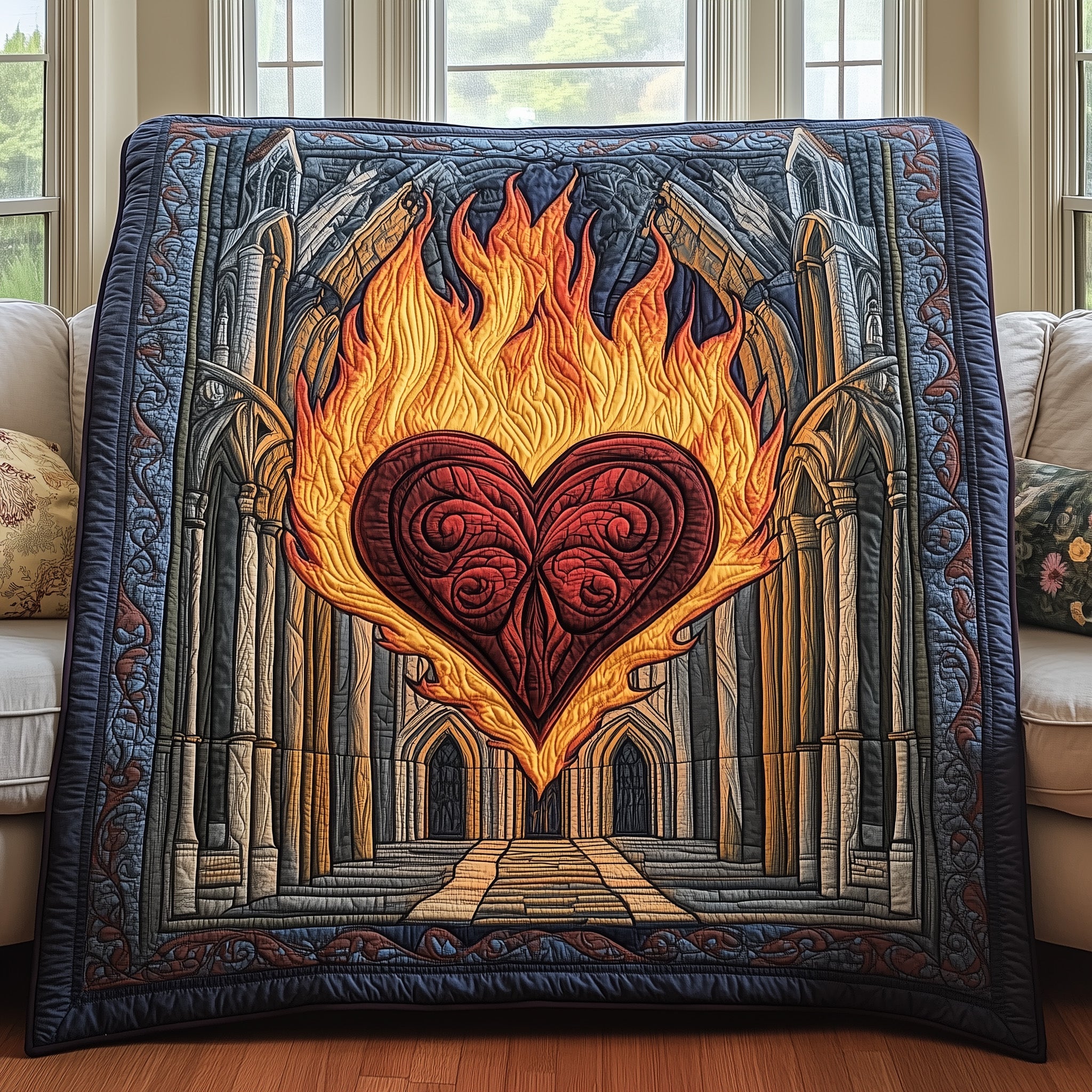 Flames of Passion Quilted Blanket Couch Throw BlanketGreat Family Xmas Gifts