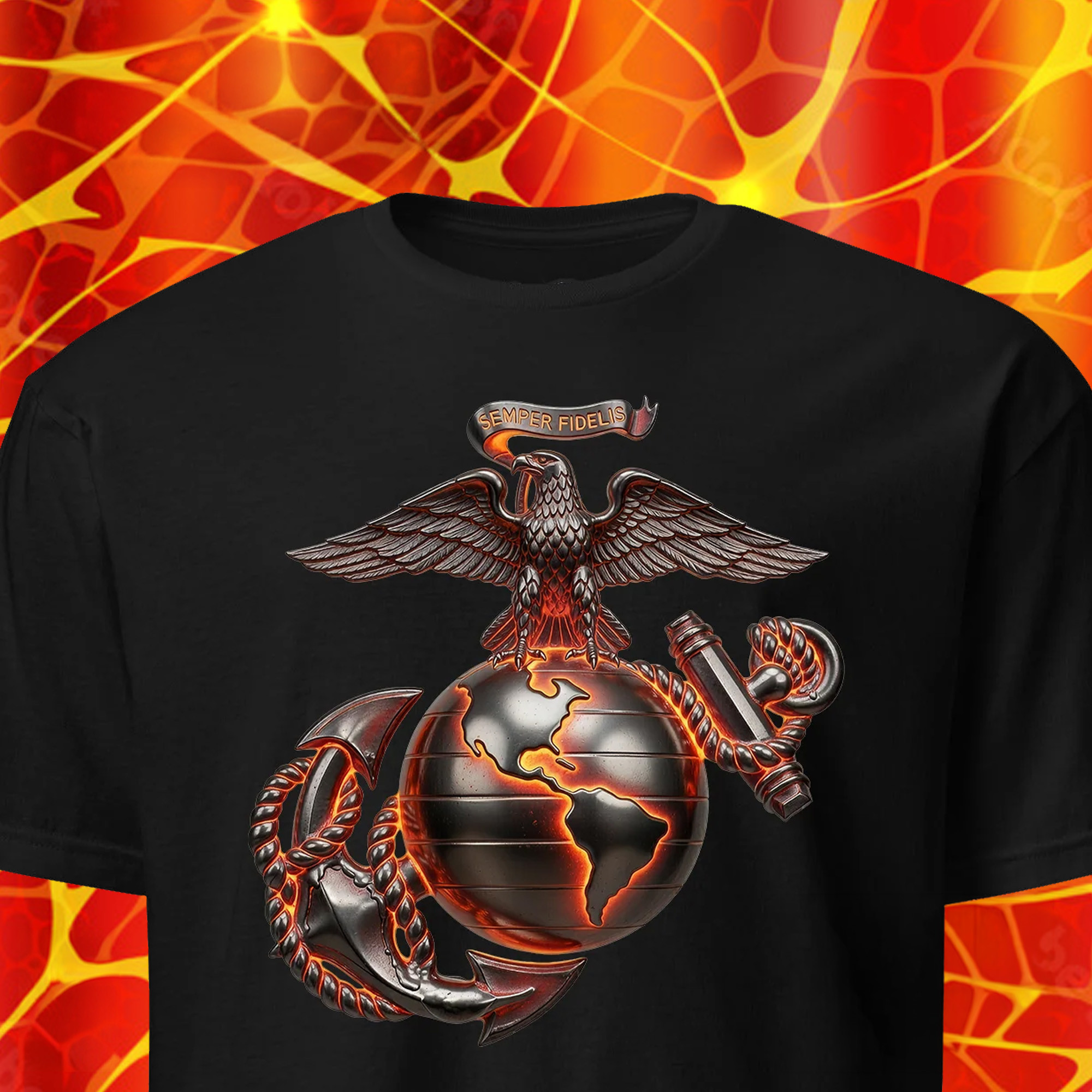 Flaming Eagle Globe Anchor T Shirt USMC Marine Corps Apparel Gift For Veterans And Marines