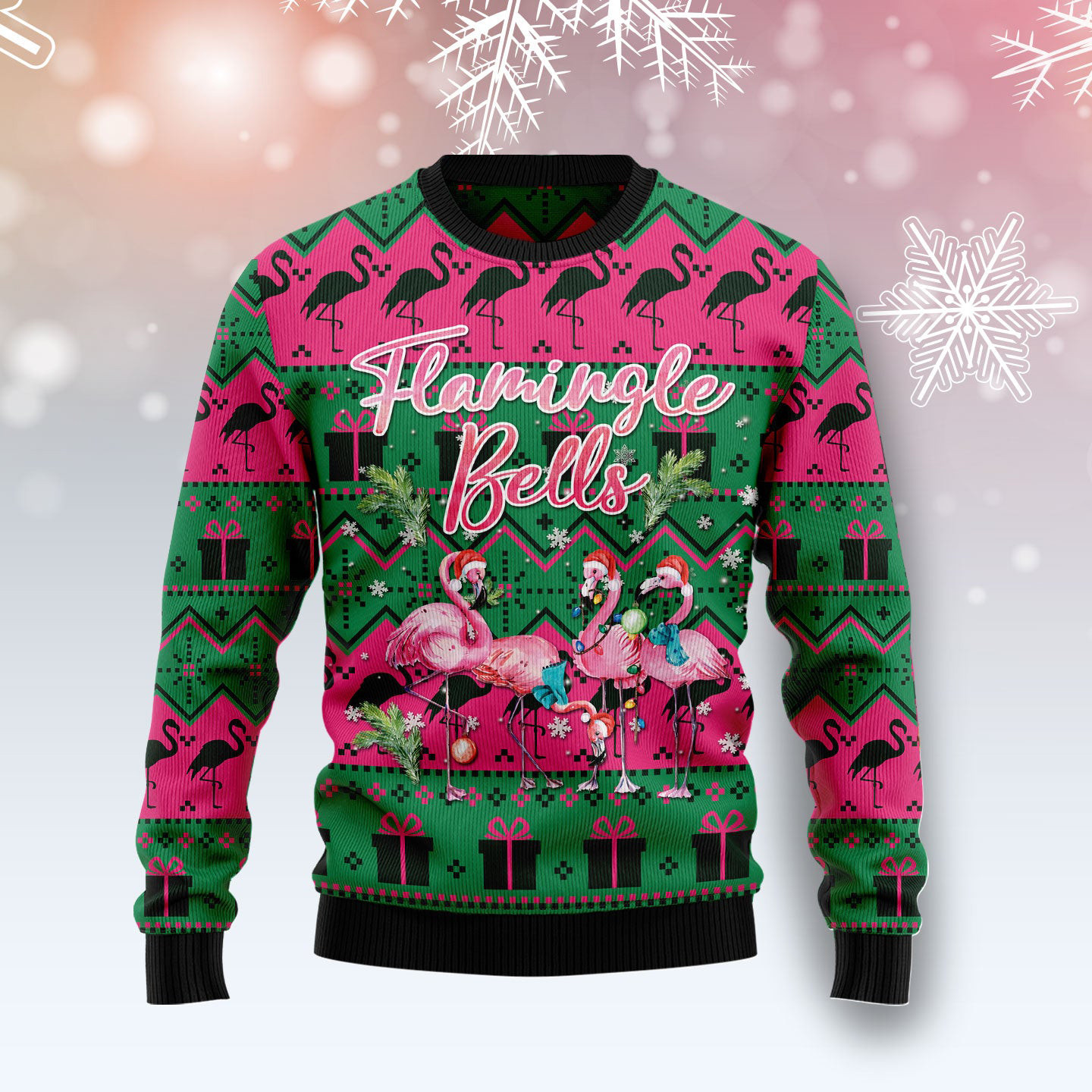 Flamingle Bells Ugly Christmas Sweater Animal Clothing Christmas Apparel Gift Ideas
