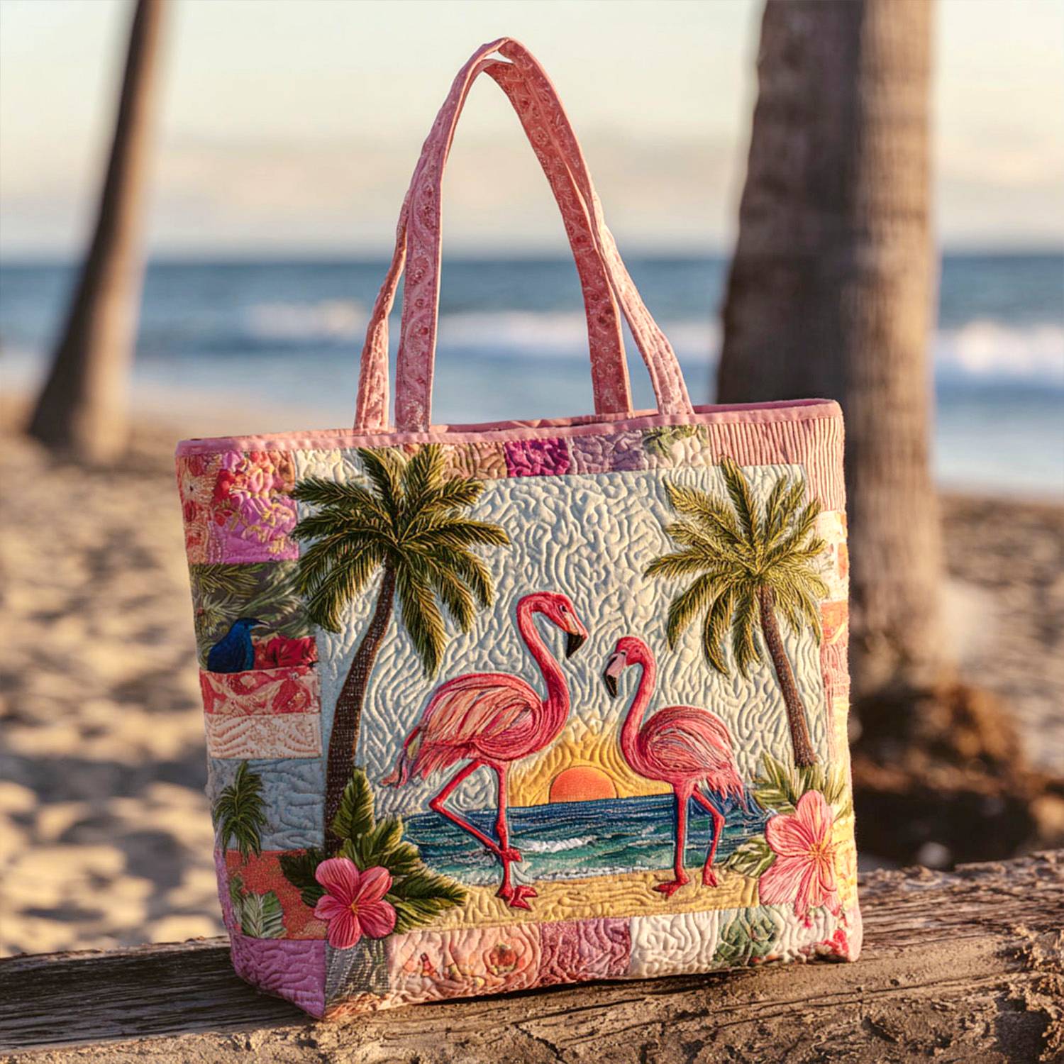 Flaminglow Quilted Tote Bag Flamingo Christmas Gifts