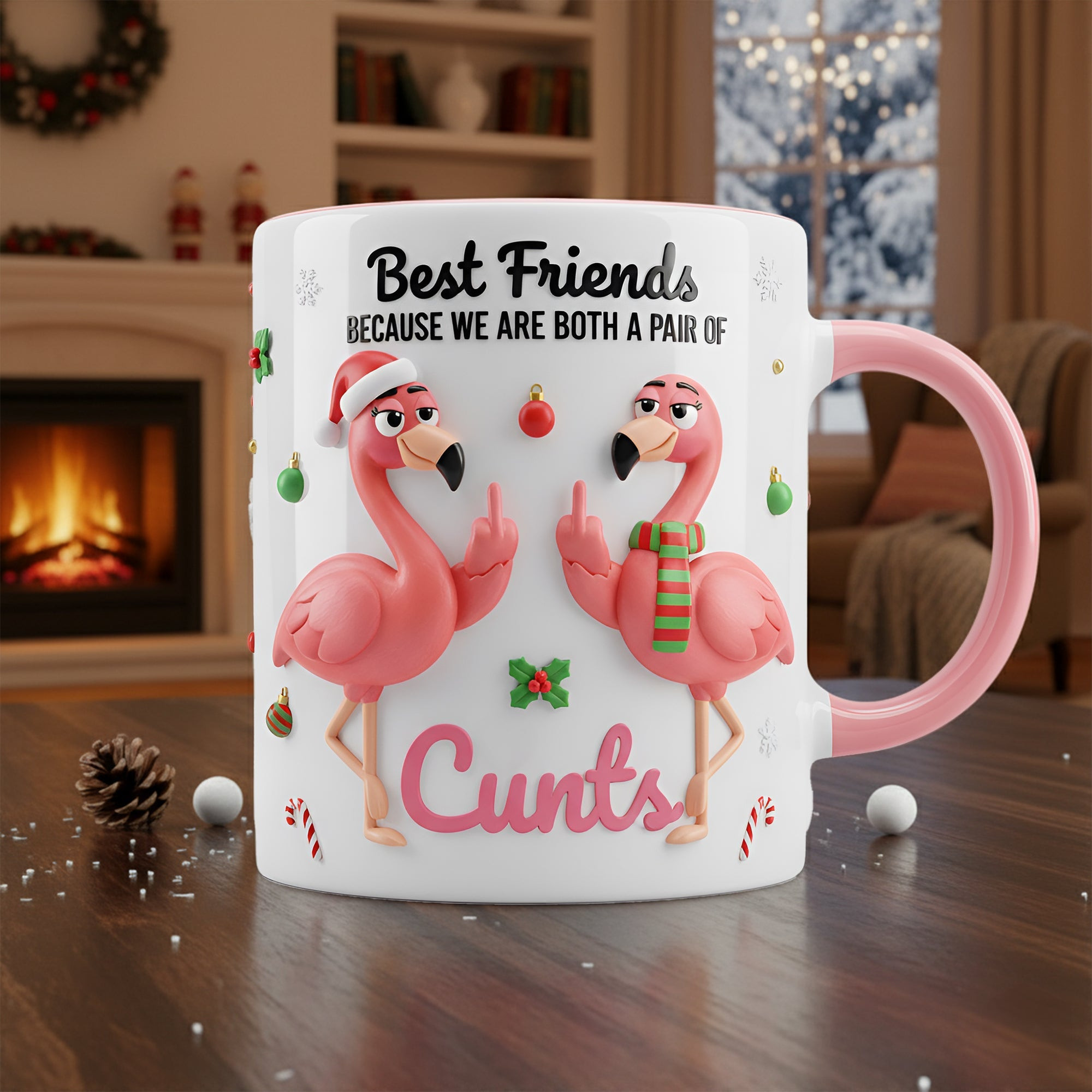 Flamingo Besties Accent Mug - Personalized Gifts For Besties - Novelty Christmas Ornaments Funny Flamingo Besties Accent Mug - Personalized Gifts For Besties - Novelty Christmas Ornaments Funny