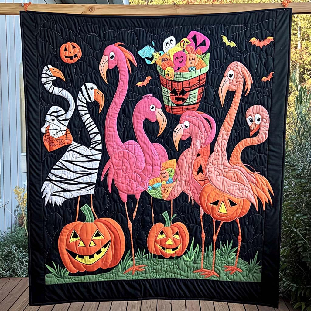 Flamingo Bliss Quilted Blanket Flamingo Christmas Presents