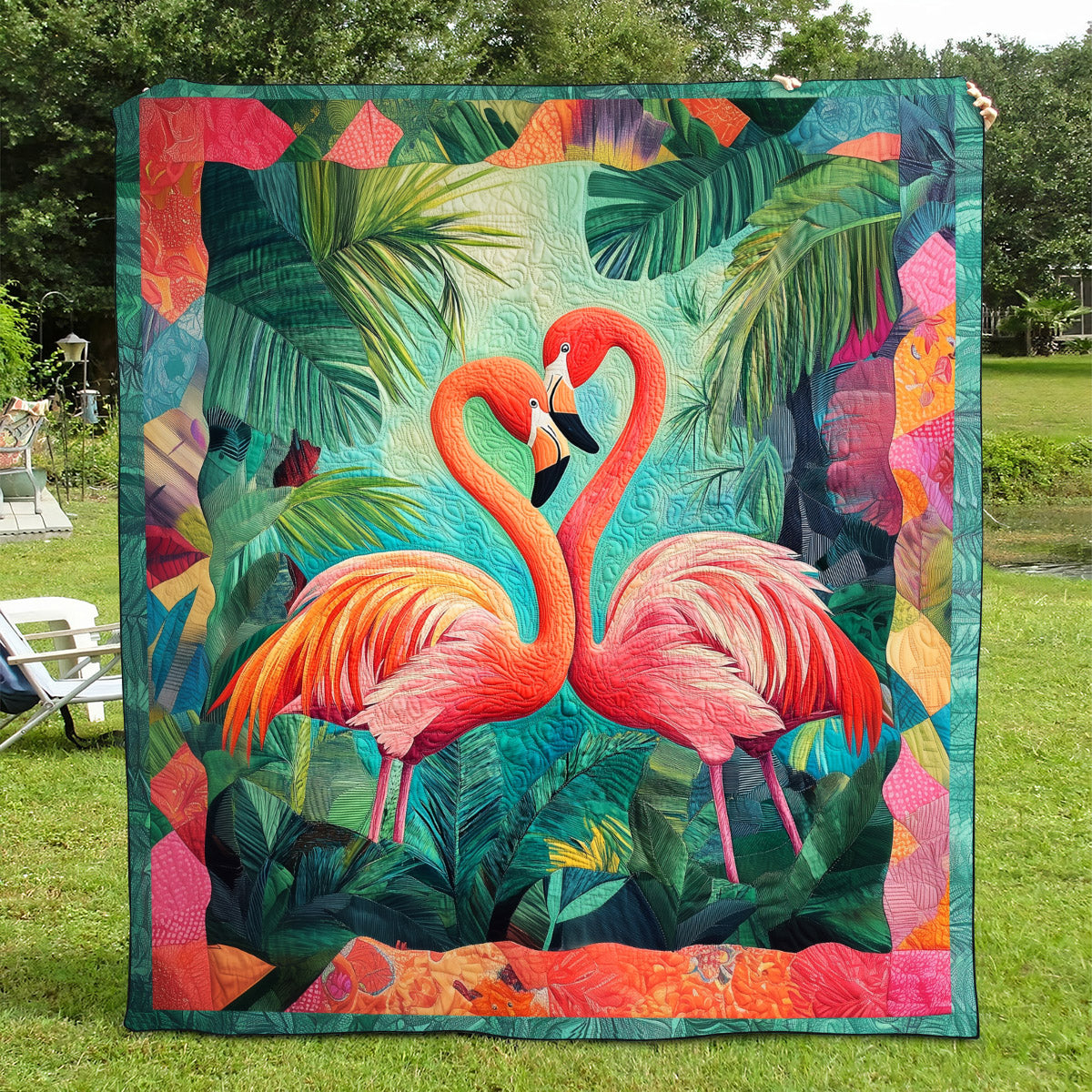Flamingo Charm Quilted Blanket Flamingo Christmas Presents