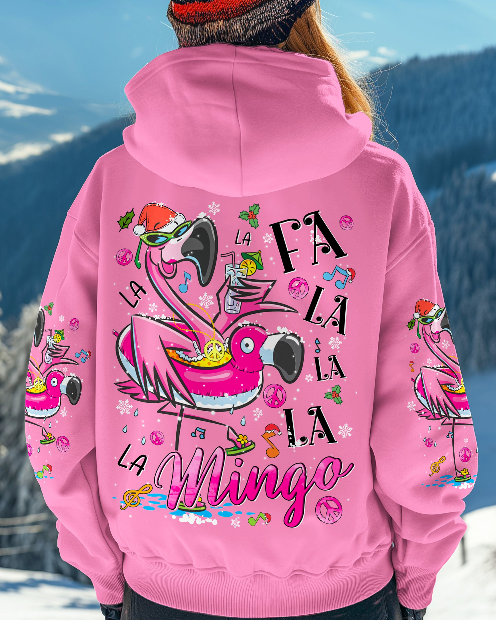 Flamingo Christmas Hoodie Funny Flamingo Clothing Cozy Xmas Gifts For Animal Lovers