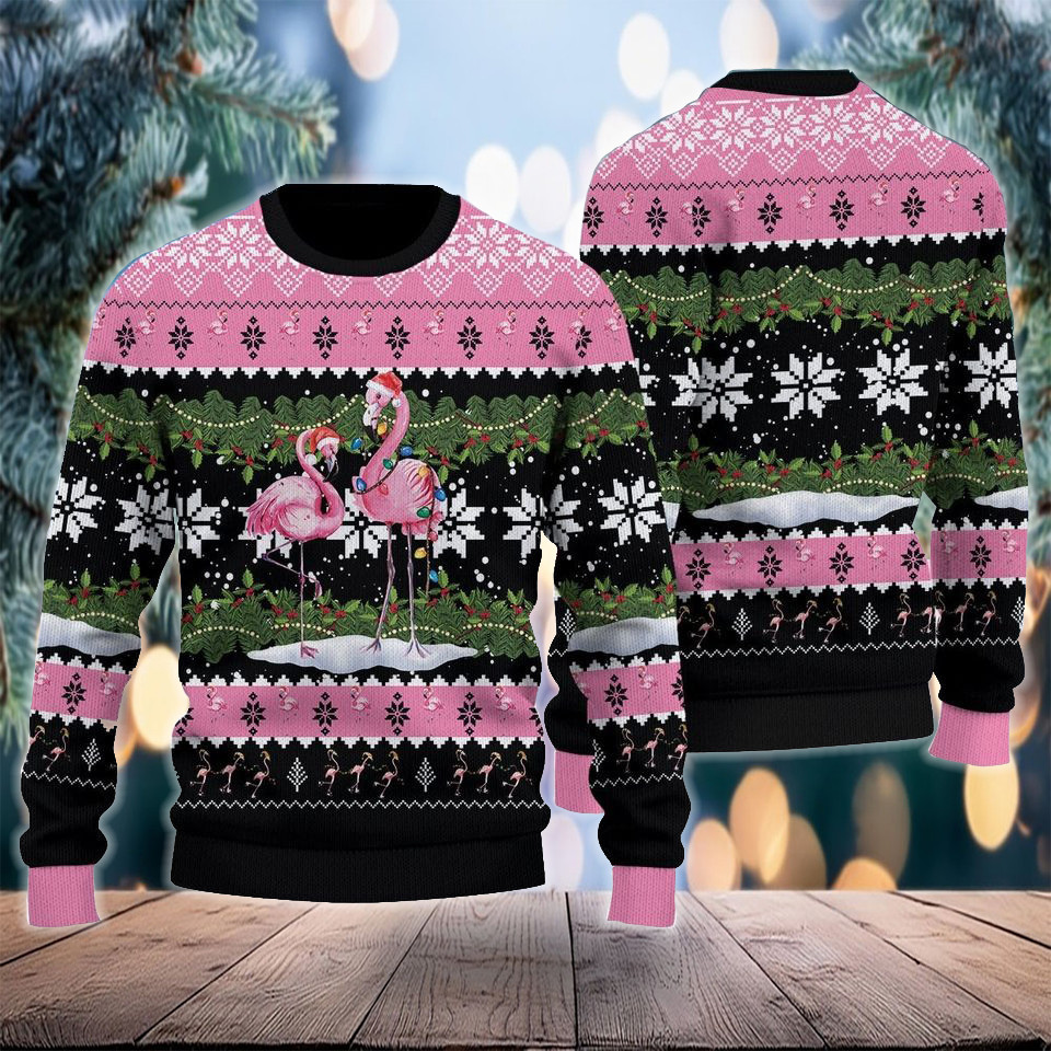 Flamingo Christmas Ugly Christmas Sweater Merry Xmas Flamingo Sweater Gifts For Mom