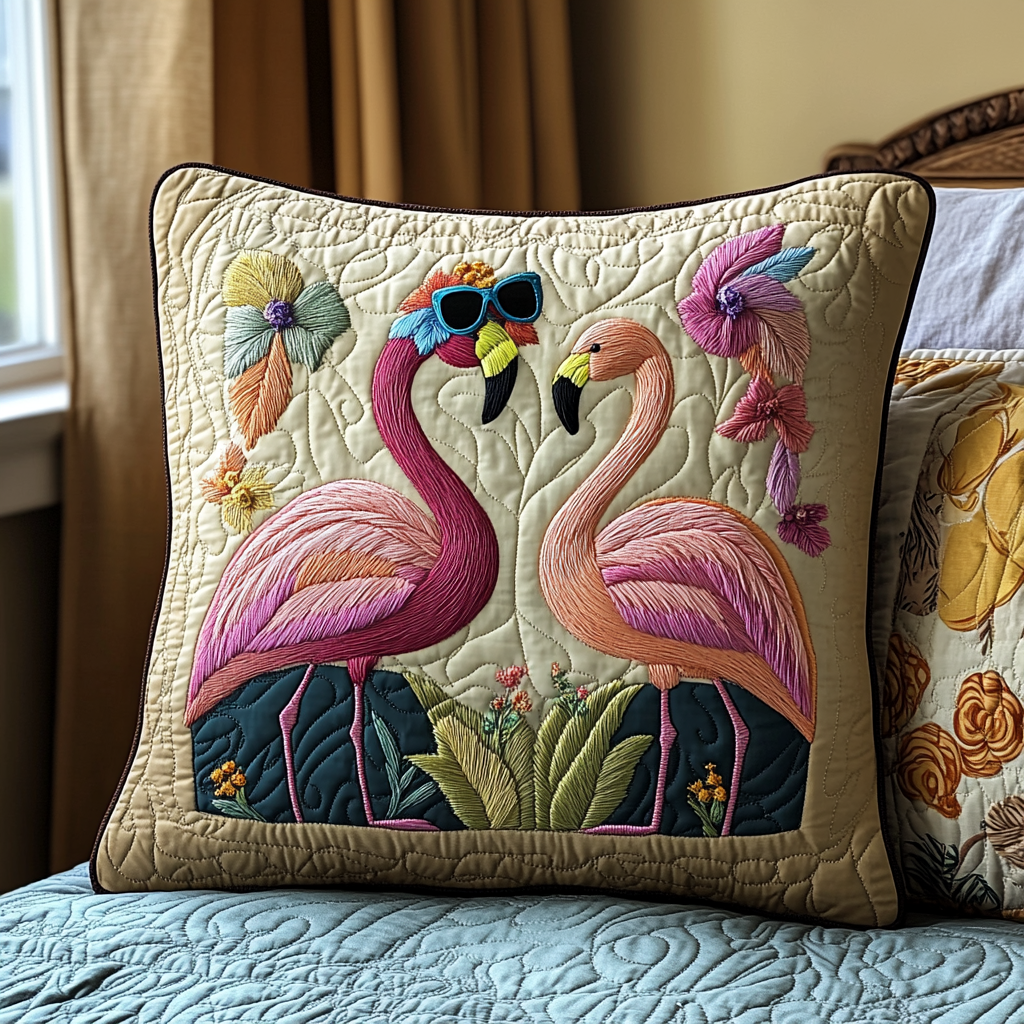 Flamingo Days Quilted Pillow Case Best Cool Pillow Cases Cool Flamingo Gifts