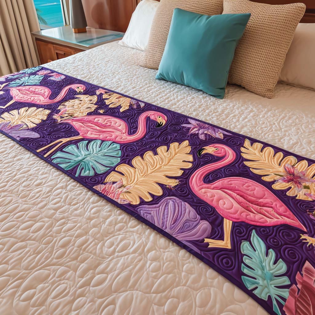 Flamingo Dream Quilted Bed Runner Bed Decor Flamingo Themed Birthday Gifts