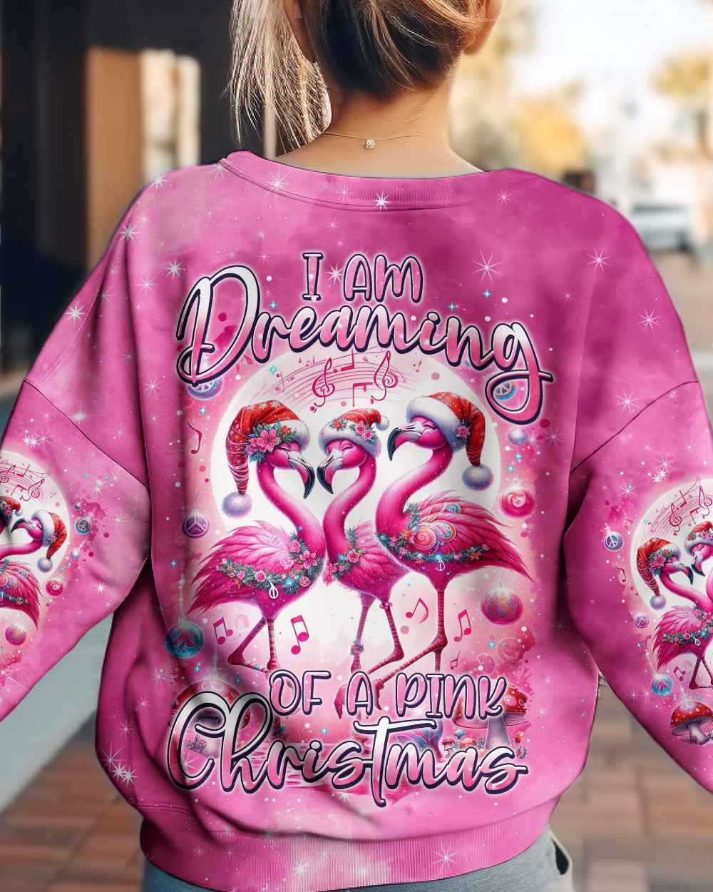 Flamingo Dreaming Of A Pink Christmas Tie Dye Sweatshirt Pink Flamingo Gifts For Christmas