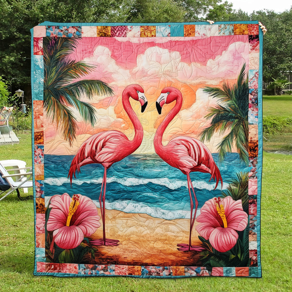Flamingo Dreams Quilted Blanket Flamingo Gifts For Her