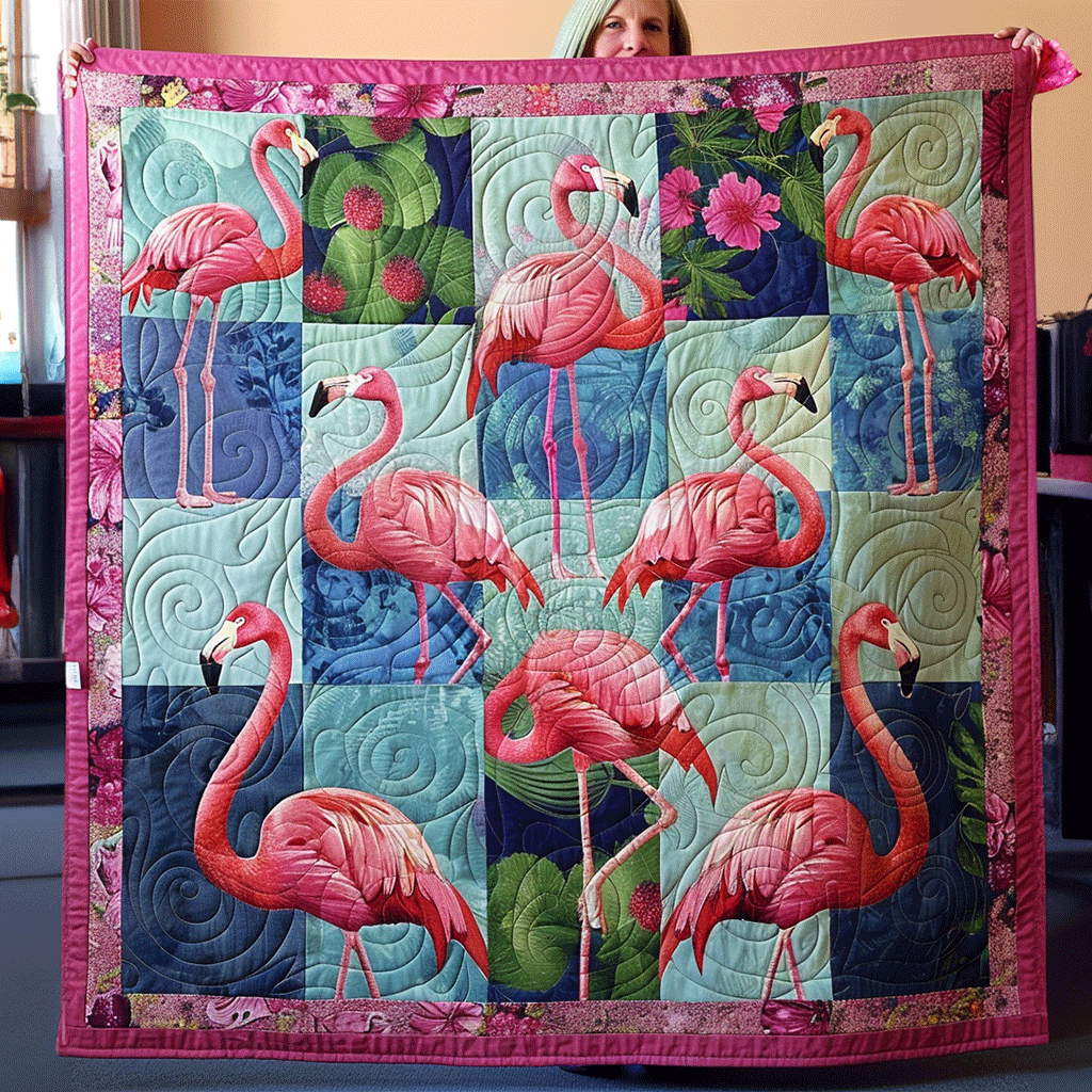 Flamingo Dreams Quilted Blanket Gifts For Flamingo Lovers