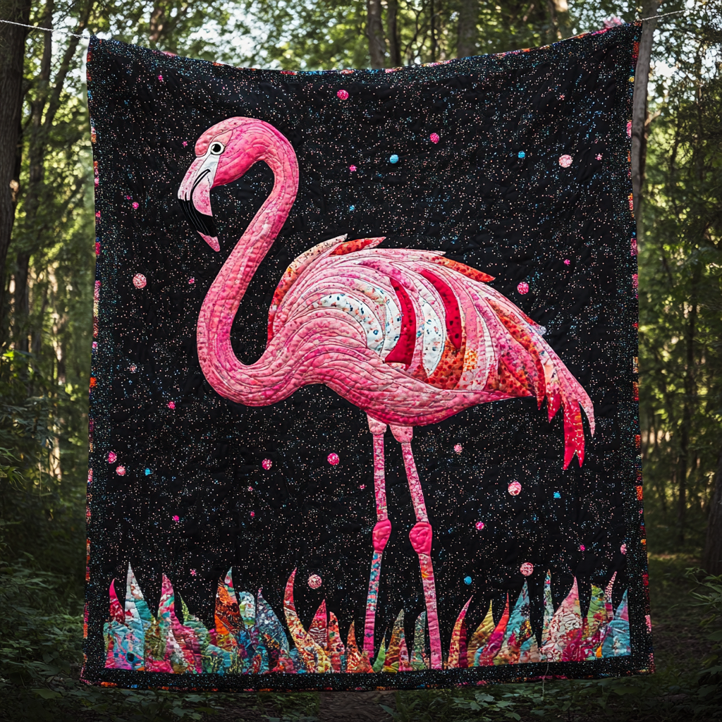 Flamingo Dreamscape Quilted Blanket Flamingo Gifts For Her