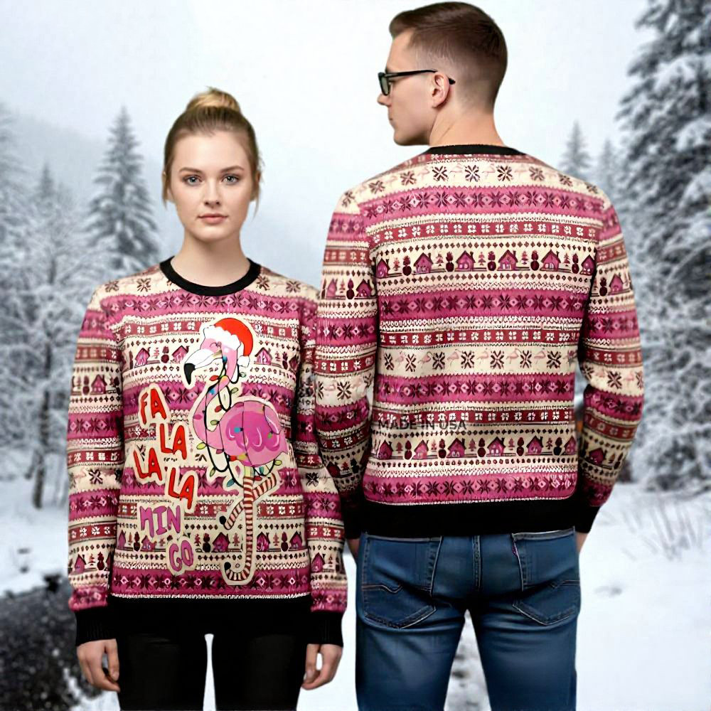 Flamingo Fa La La La Go Ugly Christmas Sweater Holiday Apparel Funny Christmas Gifts