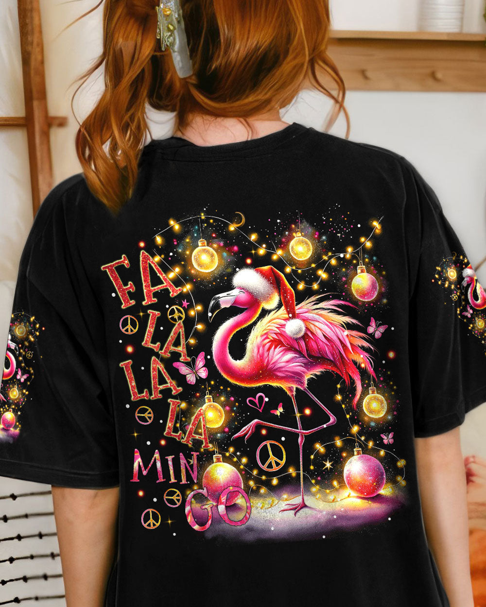 Flamingo Fa La La La Min Go Christmas T-Shirt Cool Xmas Apparel Flamingo Gifts For Her