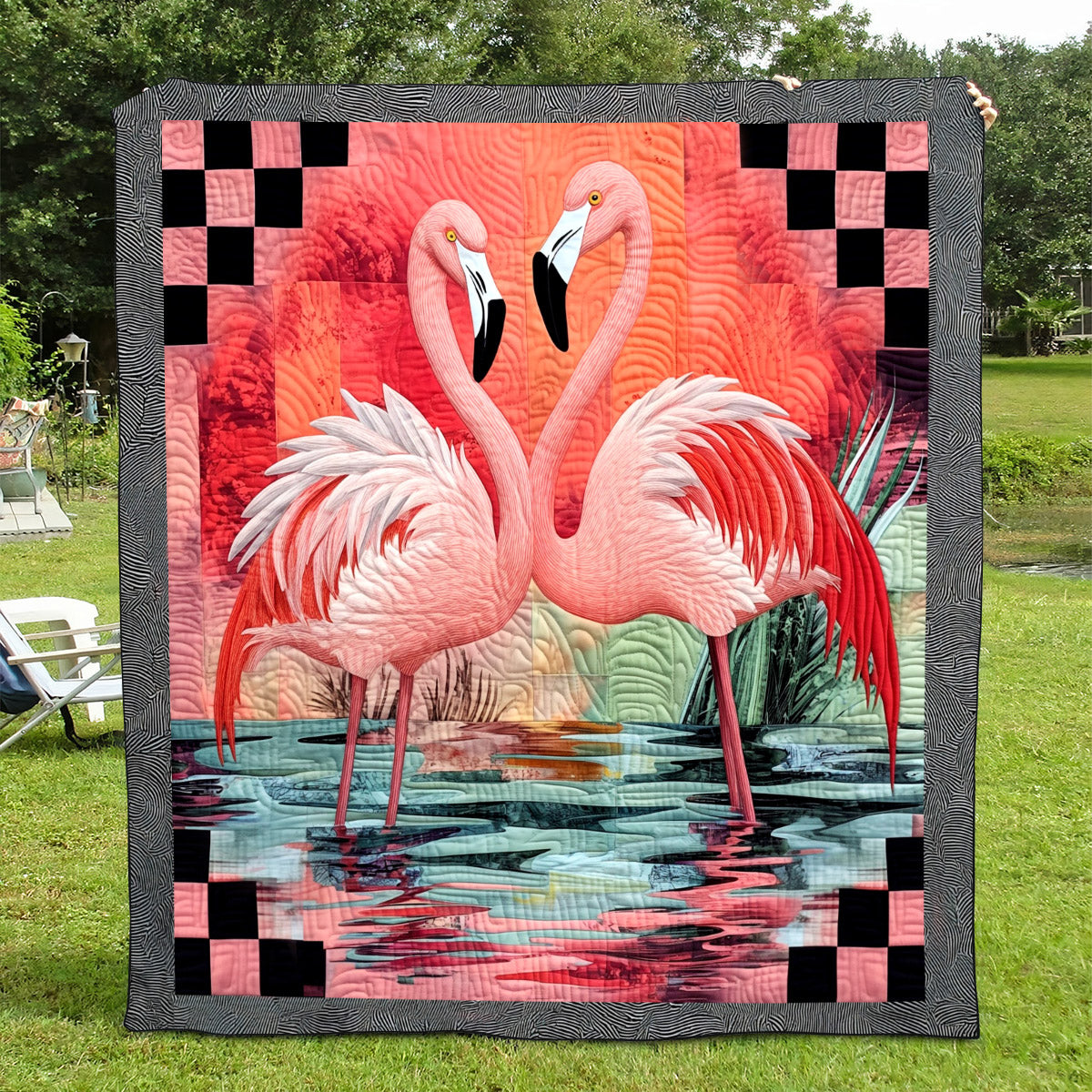 Flamingo Fancy Quilted Blanket Flamingo Christmas Presents