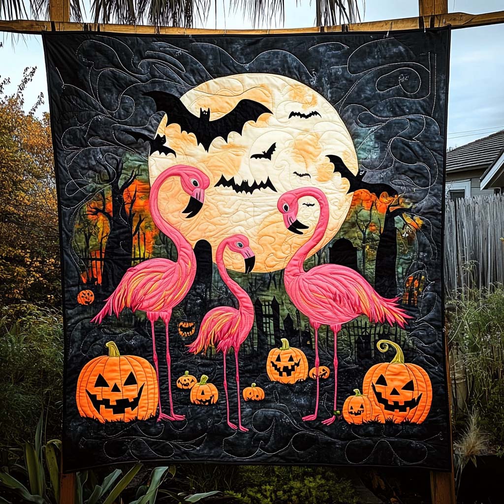 Flamingo Fantasy Quilted Blanket Flamingo Christmas Presents