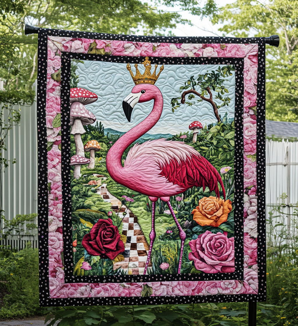 Flamingo Fantasy Quilted Blanket Flamingo Gifts For Her