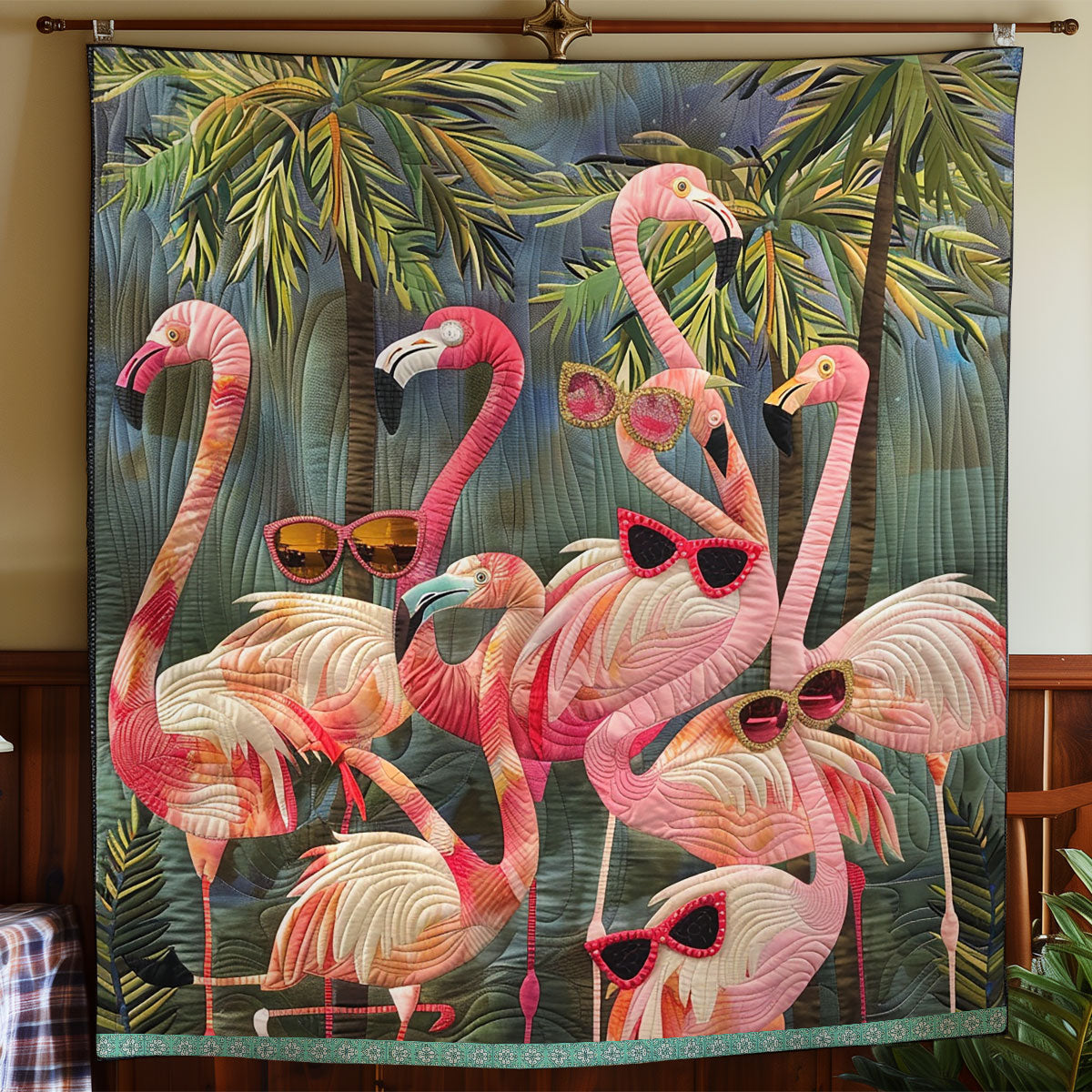 Flamingo Fashion Flair Quilt Cozy Quilt Blanket for Winter Relaxation