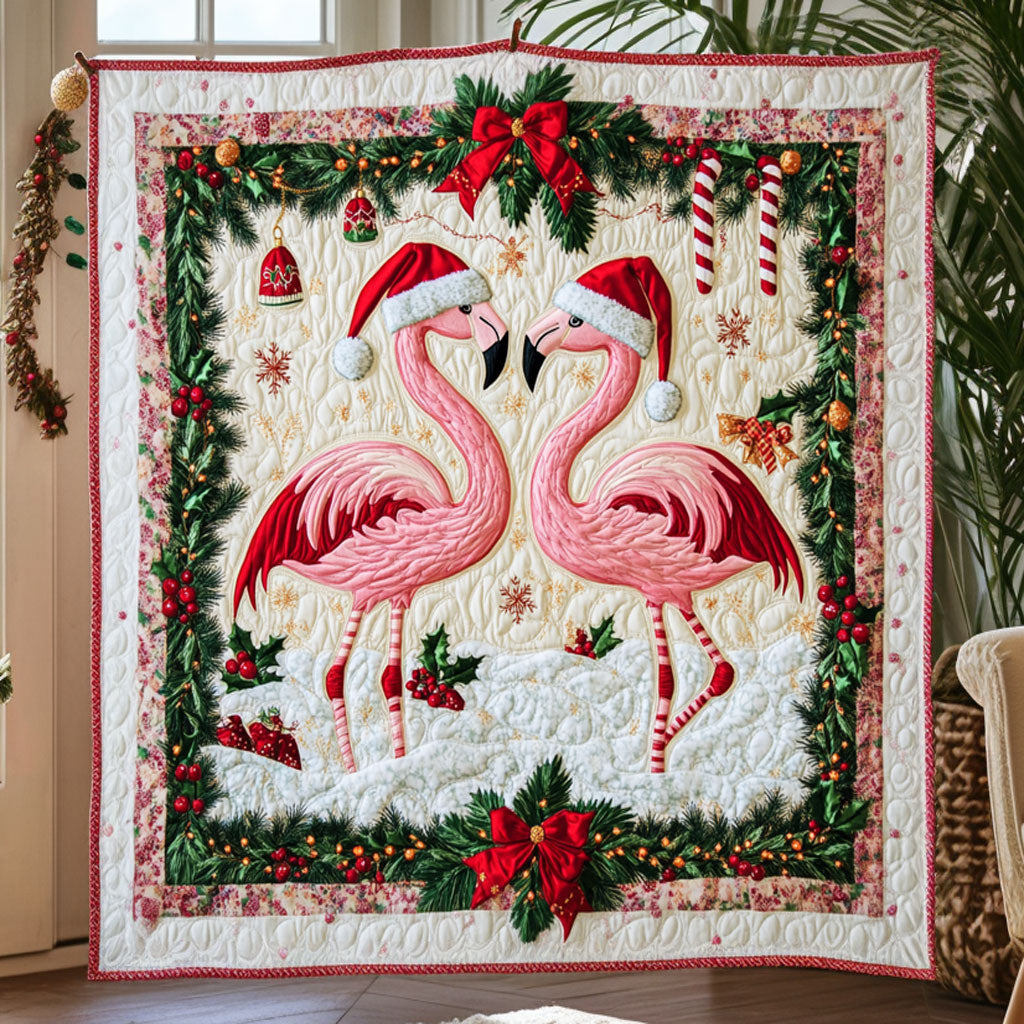 Flamingo Festive Quilt Blanket Flamingo Throw Blanket Flamingo Themed Presents