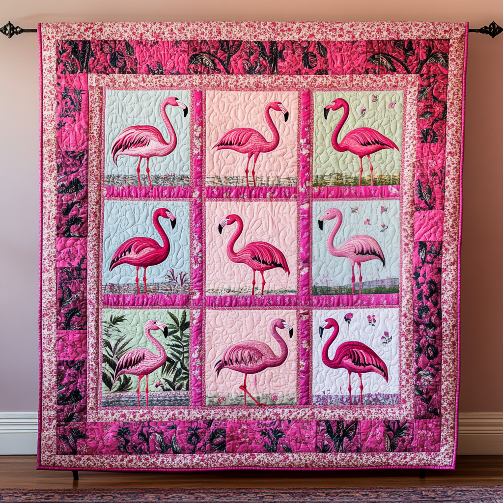 Flamingo Flair Quilted Blanket Flamingo Gifts For Ladies