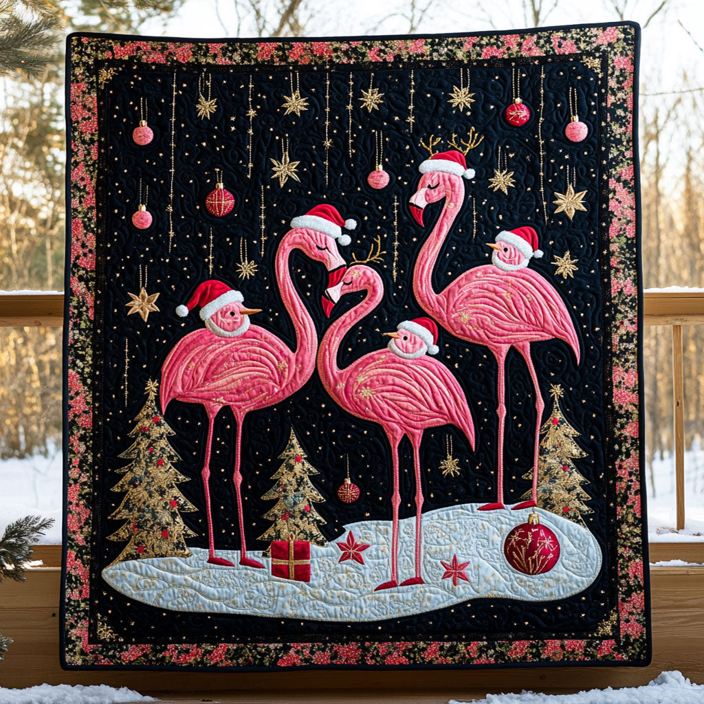 Flamingo Frost Night Quilt Blanket Flamingo Throw Blanket Flamingo Themed Presents