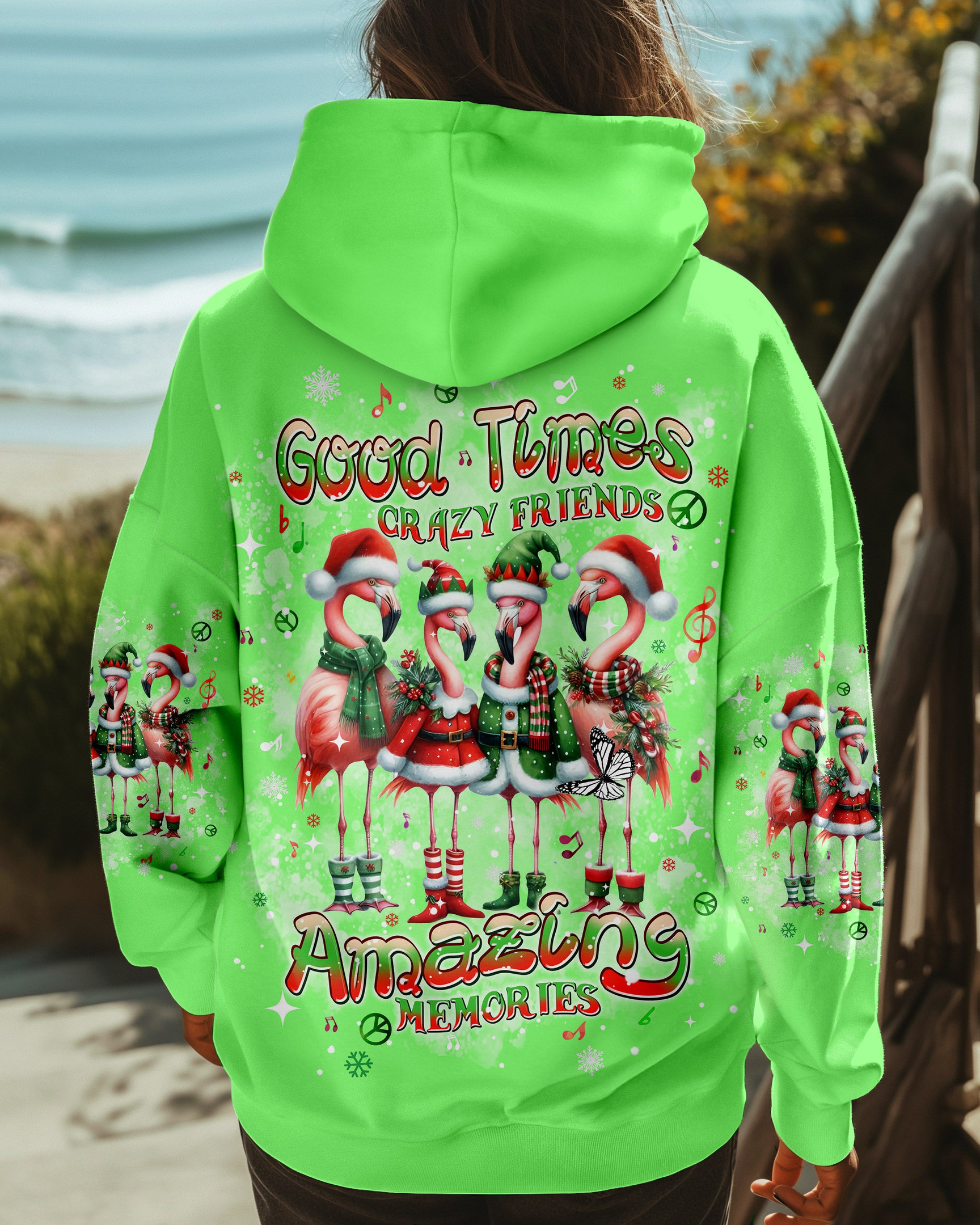 Flamingo Good Times Crazy Friends Hoodie Amazing Memories Pink Flamingo Gifts For Christmas