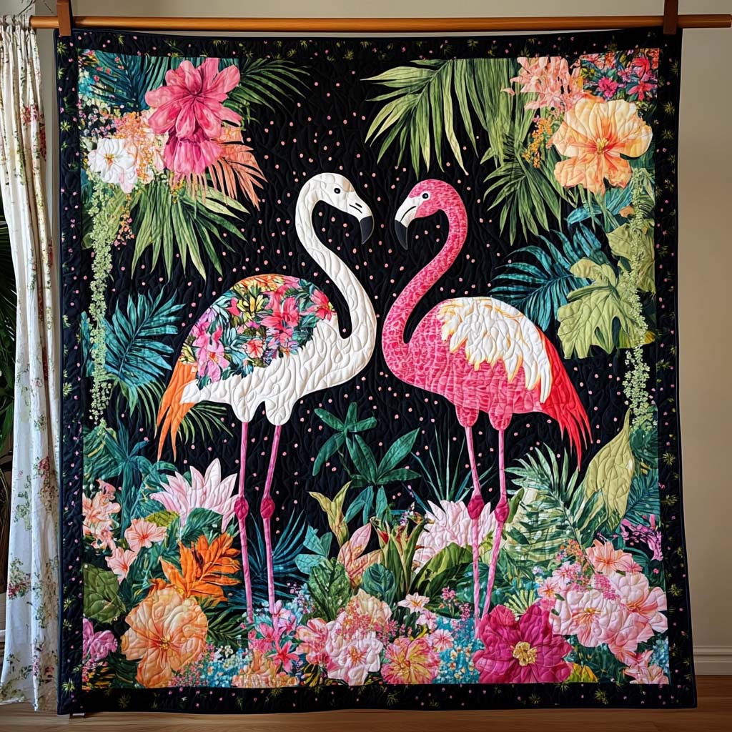 Flamingo Grace Quilted Blanket Flamingo Christmas Presents