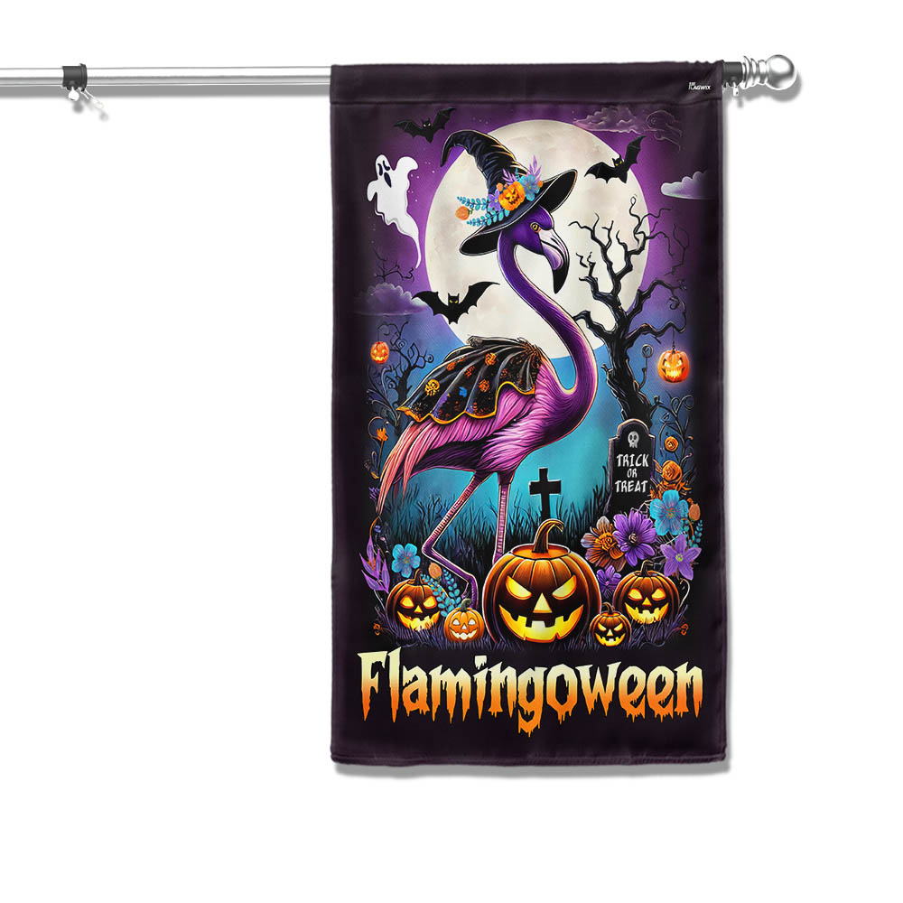 Flamingo Halloween Flamingoween Flag