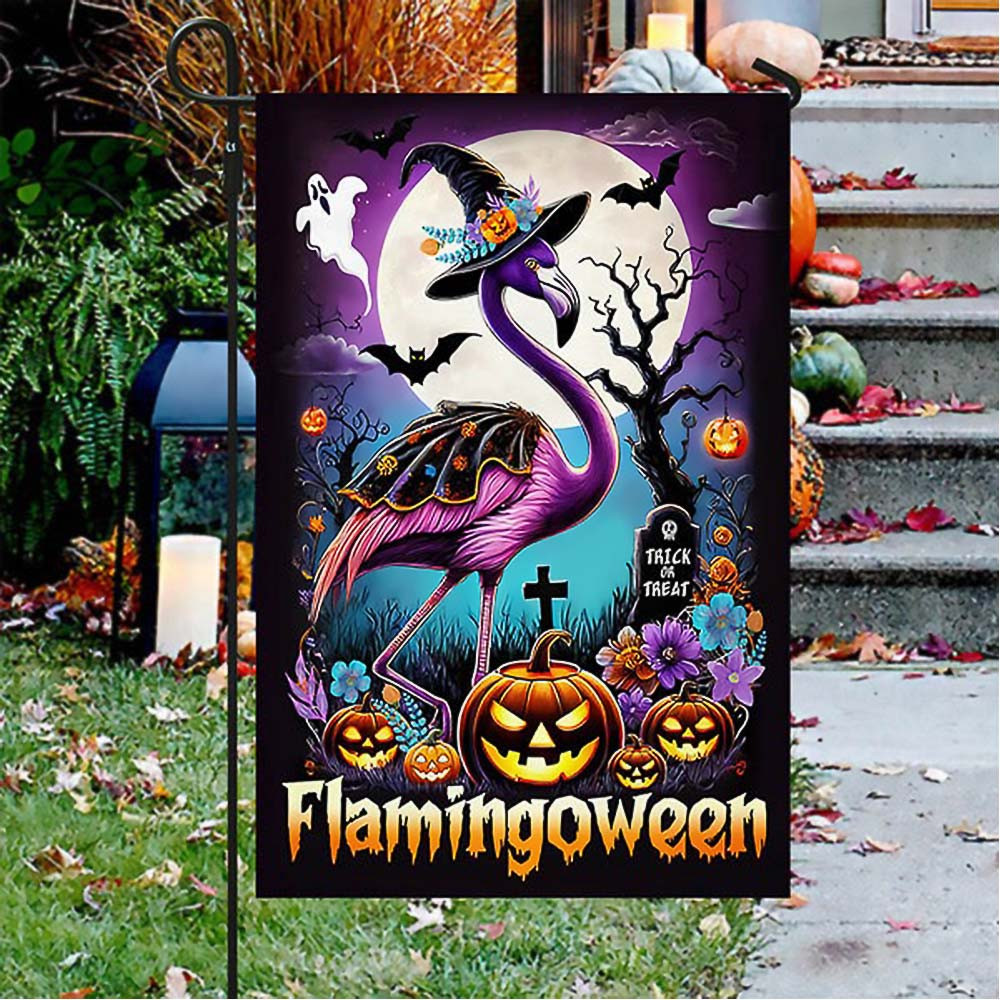 Flamingo Halloween Flamingoween Flag Unique Halloween Gift For Friends and Family on Halloween Day