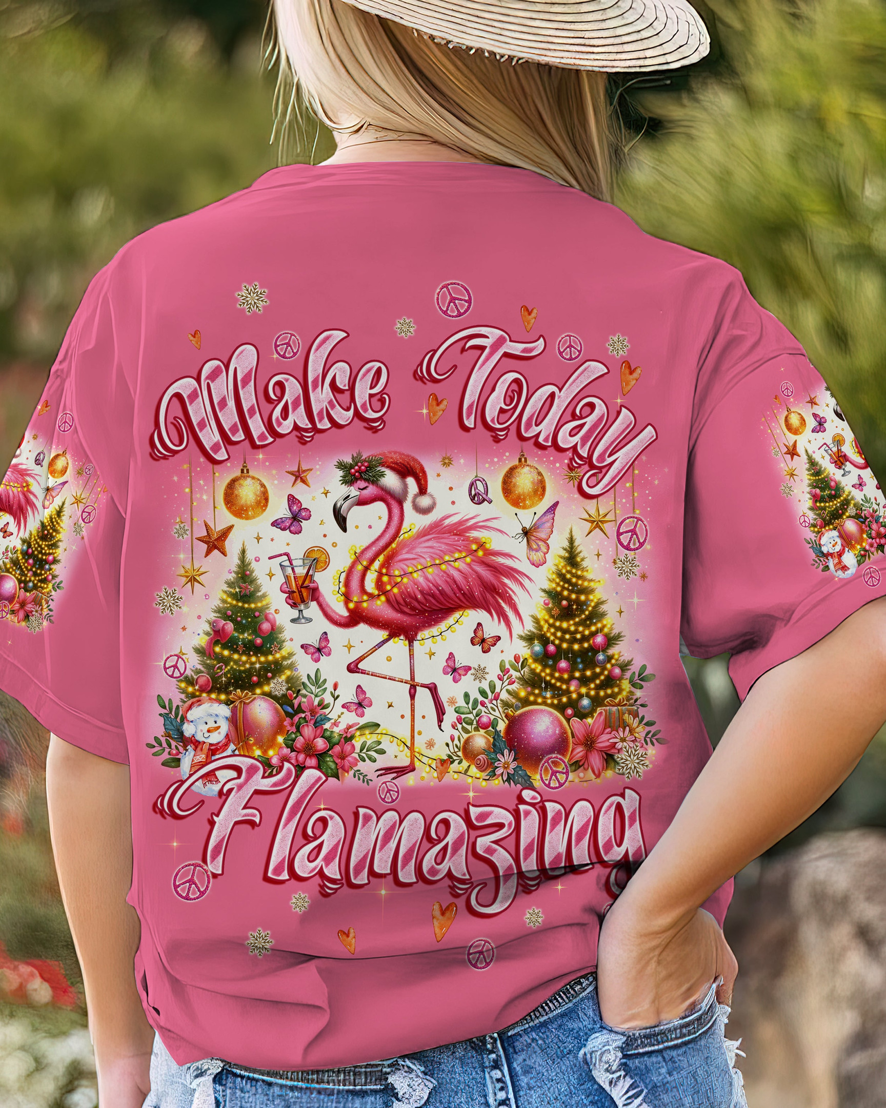 Flamingo Make Today Flamazing Christmas T-Shirt Cool Xmas Shirt Flamingo Inspired Gifts
