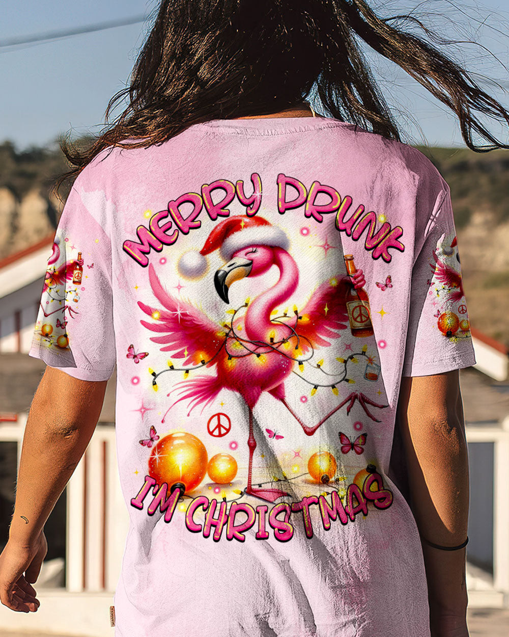 Flamingo Merry Drunk I'm Christmas T-Shirt Funny Flamingo Shirt Xmas Gifts For Beer Lovers