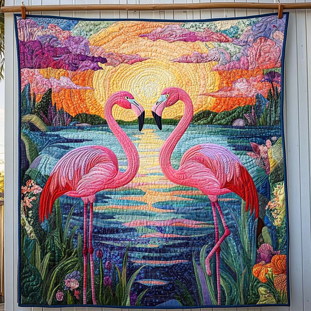Flamingo Mirage Quilted Blanket Flamingo Christmas Presents
