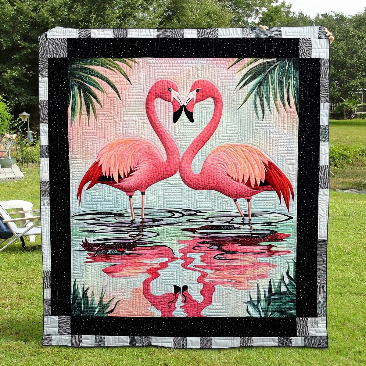 Flamingo Parade Quilted Blanket Flamingo Gifts For Her