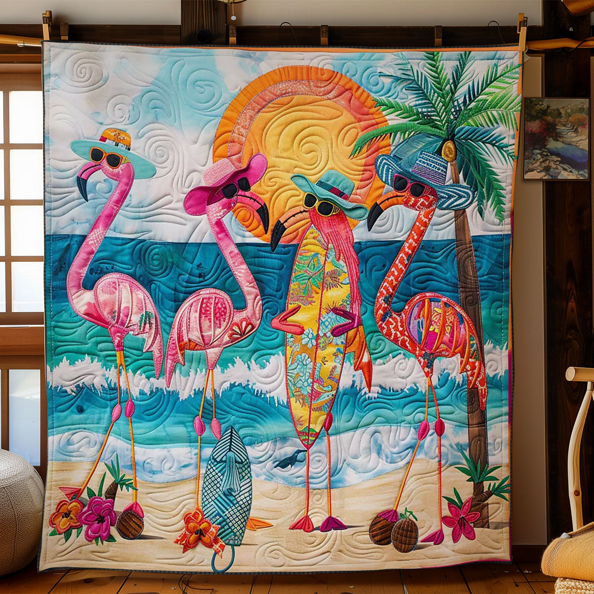 Flamingo Paradise Quilt Perfect Holiday Gift for Blanket Lovers